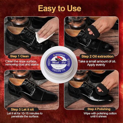 Shoe Grip Pads & Mink Oil Conditioner Kit, Silicone Anti-Slip Sole Protectors for Genuine Leather Shoes & Boots in Saudi Arabia