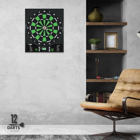 CyeeLife Electronic Dart Board,Soft Tip Dartboard Set,Digital Electric Dart Boards with LED,12 Darts 24 Flights 50 Tips 2 Flight Protectors Power Adapter,3 Language Changes,up to 8 Players in Kuwait