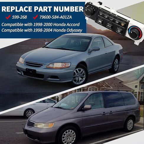 مفتاح التحكم في المناخ لسخان مكيف الهواء البديل، 79600-S84-A01ZA، 599-268 متوافق مع هوندا أكورد 1998-2000 وهوندا أوديسي 1998-2004 - لوحة تحكم التيار المتردد in Kuwait