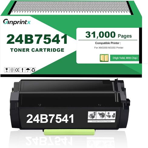 24B7541 Black Toner Cartridge Replacement for Lexmark 24B7541 Toner Cartridge Compatible with Lexmark M3350 XM3350 Printers (with chip, 31,000 Pages) in Kuwait