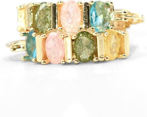 Sparkly Crystal Huggie Hoop Earrings, Tarnish Resistant 18k Yellow Gold Filled in Kuwait