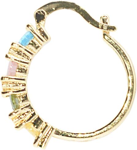 Sparkly Crystal Huggie Hoop Earrings, Tarnish Resistant 18k Yellow Gold Filled in Kuwait