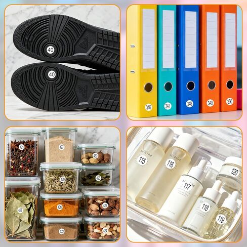 1-500 ملصق بأرقام مستديرة - 10 مجموعات 5000 ملصق جرد متتالي ذاتي اللصق، ملصقات جرد ذات أرقام صغيرة، ملصق أرقام دائري للتنظيم والتخزين وتنظيم الصناديق in Kuwait