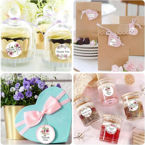 500 قطعة من ملصقات شكرًا لك، مقاس 1.2 بوصة، تصميم زهور وردية مقاومة للماء، ملصقات ذاتية اللصق، ملصقات مستديرة لتغليف الهدايا، وبطاقات المعايدة، والأظرف، والدعوات، ومستلزمات الحفلات in Kuwait