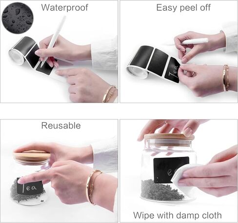 120 Pcs Labels, Reusable Black Stickers with 1 Pen for Parties Decoration, Craft Rooms, Weddings, Storage, Organize Your Home & Kitchen in Saudi Arabia
