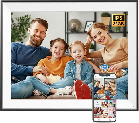 15.6-inch WiFi Picture Frame Smart Digital Photo Frame - Large Digital Photo Frame with FHD Wide View Angle, Remote Control, 32GB, Wall Mountable, Easy to Share Photo Video via App Email, Free Cloud in Saudi Arabia