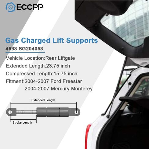 فتحة الباب الخلفي من ECCPP تدعم دعامات زنبركات الغاز لسيارة Ford Freestar 2004-2007 المتوافقة مع 4593 SG204053 مجموعة دعامات مكونة من 2 in Saudi Arabia