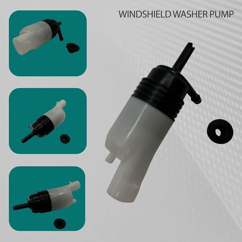 Black Windshield Washer Pump with Grommet Fit for Chevrolet Camaro 2010-2015 for Chevrolet Trailblazer 2002-2009 22766715 10386722 15254823 25945965 Car Front Water Washer Fluid Pump for Buick for GMC in Kuwait