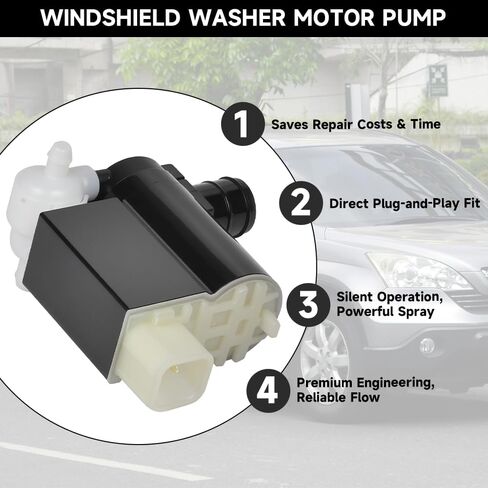Windshield Washer Motor Pump for Hyundai Tucson 2005-2009 / Tiburon 2003-2006 / Elantra Touring 2009-2012 | High-Pressure Spraying | Replace Part 98510-2L100, 985102L100 in Saudi Arabia