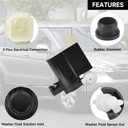 Windshield Washer Motor Pump for Hyundai Tucson 2005-2009 / Tiburon 2003-2006 / Elantra Touring 2009-2012 | High-Pressure Spraying | Replace Part 98510-2L100, 985102L100 in Saudi Arabia