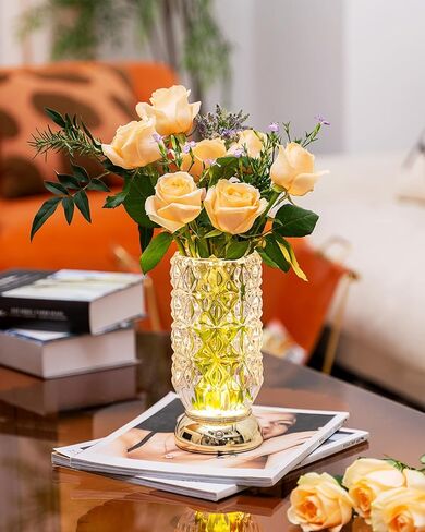 Crystal Vase, Dimmable Cordless Table Lamp, Rechargeable Crystal Light for Home Decor, Bedroom, Livingroom in Saudi Arabia