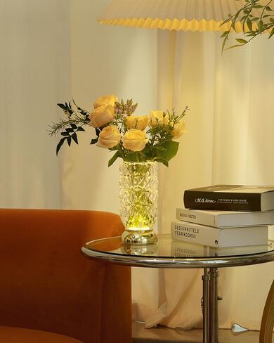 Crystal Vase, Dimmable Cordless Table Lamp, Rechargeable Crystal Light for Home Decor, Bedroom, Livingroom in Saudi Arabia