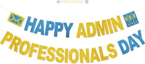 Happy Admin Professionals Day Banner No DIY Glitter Happy Administrative Professionals Day Office Party Decorations Administrative Professionals Day Gifts Appreciation Decorations in Kuwait