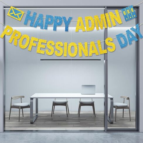 Happy Admin Professionals Day Banner No DIY Glitter Happy Administrative Professionals Day Office Party Decorations Administrative Professionals Day Gifts Appreciation Decorations in Kuwait