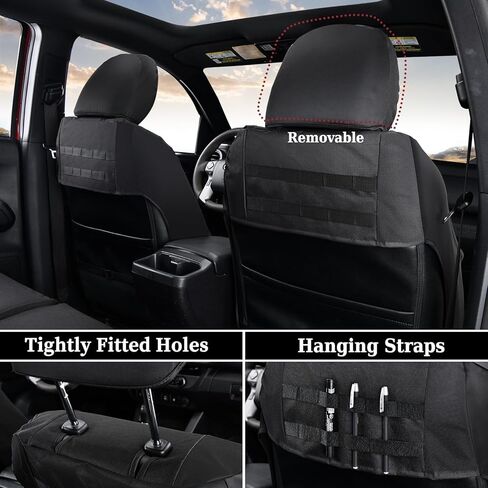 Coverado Seat Covers Custom Fit for Tacoma Double Cab/Crew Cab SR/SR5/TRD Sport/TRD Off-Road/Limited Seat Cushion Protectors 2016-2023 Oxford (Frontpair, Black) in Saudi Arabia