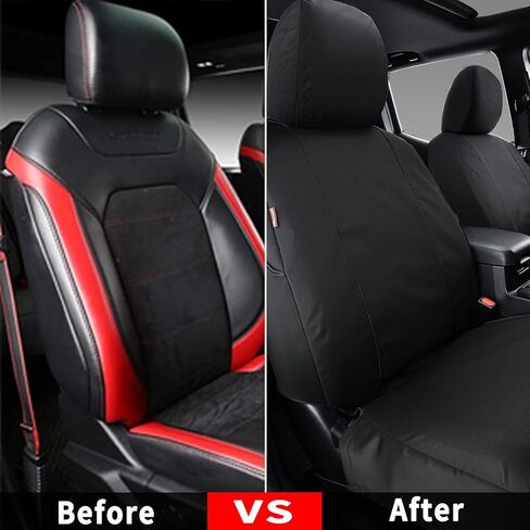Coverado Seat Covers Custom Fit for Tacoma Double Cab/Crew Cab SR/SR5/TRD Sport/TRD Off-Road/Limited Seat Cushion Protectors 2016-2023 Oxford (Frontpair, Black) in Saudi Arabia