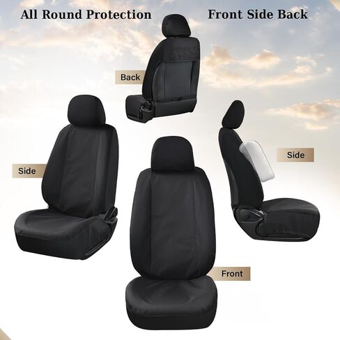 Coverado Seat Covers Custom Fit for Tacoma Double Cab/Crew Cab SR/SR5/TRD Sport/TRD Off-Road/Limited Seat Cushion Protectors 2016-2023 Oxford (Frontpair, Black) in Saudi Arabia