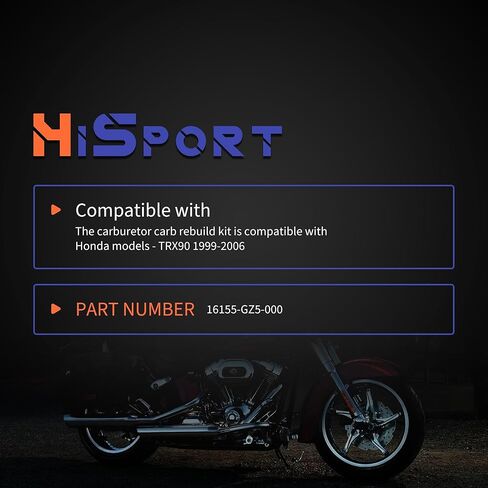 HiSport Carburetor Carb Rebuild Kit - Compatible with Honda Sportrax 90 TRX90 2x4 1999-2006 Replaces 16155-GZ5-000 in Saudi Arabia