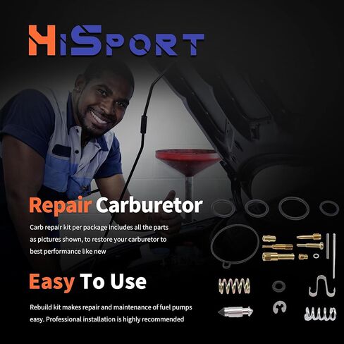 HiSport Carburetor Carb Rebuild Kit - Compatible with Honda Sportrax 90 TRX90 2x4 1999-2006 Replaces 16155-GZ5-000 in Saudi Arabia