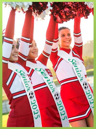 White Senior Sash 2025 Satin Sashes Senior Graduation for Graduated Cheerleader Celebration in Kuwait