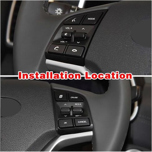 2PCS Carbon Fiber Color Car Accessories Interior Center Console Decor Steering Wheel Switch Button Sequins Cover Trim for Hyundai Tucson 2016-2020 in Kuwait