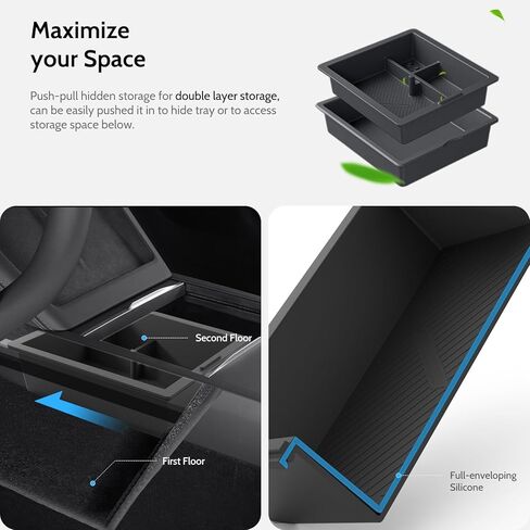 منظم وحدة التحكم المركزية من السيليكون الآمن غذائيًا، ملحقات Tesla New Model Y Juniper (2025/2026) وModel 3 Highland (2024/2025)، تنزلق بسلاسة، هدايا لمالكي Tesla [أسود] in Kuwait