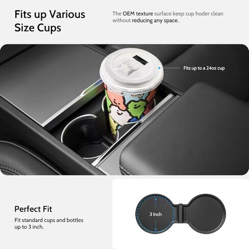 منظم وحدة التحكم المركزية من السيليكون الآمن غذائيًا، ملحقات Tesla New Model Y Juniper (2025/2026) وModel 3 Highland (2024/2025)، تنزلق بسلاسة، هدايا لمالكي Tesla [أسود] in Kuwait