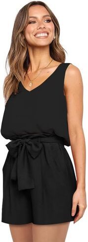 FANCYINN Womens 2 Piece Outfit Set V Neck Long Sleeves Tops High Waisted Paper Bag Pants with Belt in Kuwait