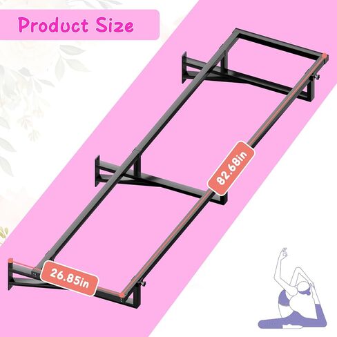 حامل كرة التمرين على الحائط - 2.1 متر مع حامل كرة طبية شبكي، منظم حامل كرة اليوجا لتخزين الكرات الرياضية في المرآب من أجل ثبات كرات اليوجا وكرة التنس وحامل كرة السلة in Kuwait