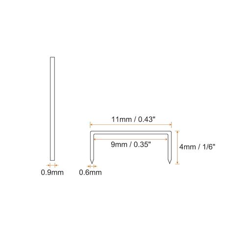 HARFINGTON 4320pcs 1004J 20Ga 3/7-inch Crown 1/6-inch Staples U-Shaped Galvanized Straight Brad Nails with Storage Box for Woodworking DIY Decoration, Silver Tone in Kuwait