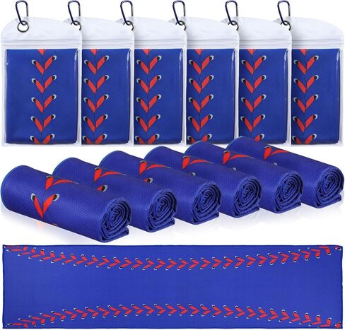 6 Pack Soccer Cooling Towels for Boys, Soccer Sports Towels with Bags, 40"x12" Breathable Chilly Towel, White and Black Microfiber Towel for Sport Team Gift in Saudi Arabia