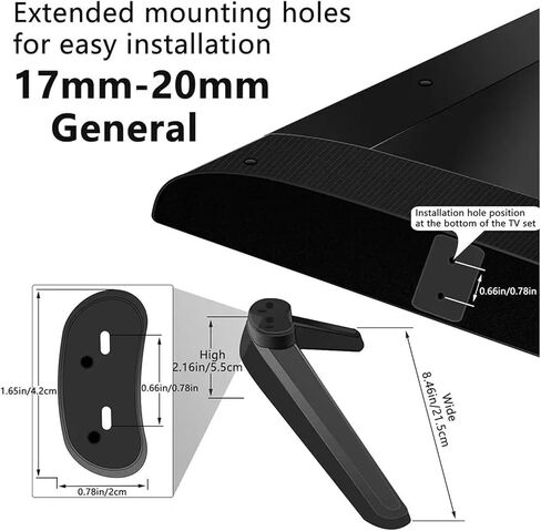 2pcs/set TV Base Base Feet TV Stand Mount Table Top Table TV Stand Bracket with Screw Mounting Holes 17mm - 20mm in Saudi Arabia