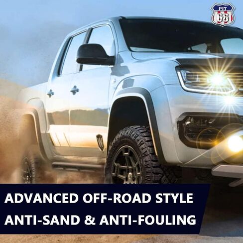 PIT66 Fender Flares، مناسب لـ 2007-2013 Chevy Silverado 1500، Fit 2007-2013 Silverado 2500HD/3500HD 78.0 بوصة/97.6 بوصة سرير طويل (ليس للثنائي، غير مناسب لـ GMC Sierra)، مجموعة مشاعل العجلات السوداء على طراز المصنع، 4 قطع in Saudi Arabia
