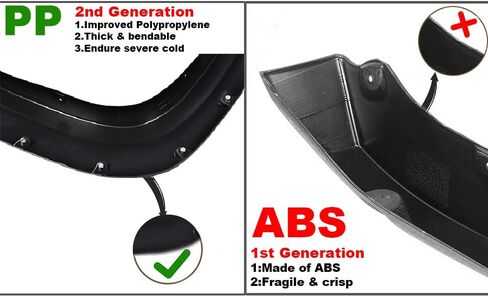 PIT66 Fender Flares، مناسب لـ 2007-2013 Chevy Silverado 1500، Fit 2007-2013 Silverado 2500HD/3500HD 78.0 بوصة/97.6 بوصة سرير طويل (ليس للثنائي، غير مناسب لـ GMC Sierra)، مجموعة مشاعل العجلات السوداء على طراز المصنع، 4 قطع in Saudi Arabia