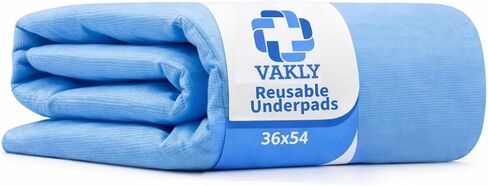 Washable Underpads 36"x54" with 4-Layer Protection [1 Pack] Reusable Waterproof Absorbent Pads for Sofa and Mattress - Incontinence Pads for Adults Seniors Children & Pets + a Vakly Incontinence Guide in Kuwait