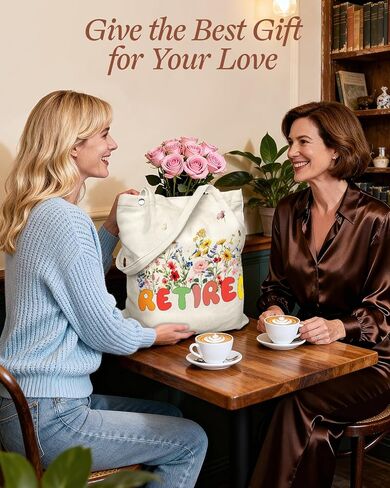 حقيبة حمل للتقاعد من Coralogo Corduroy - هدية تقاعد سعيدة للمرأة، حقيبة كتف متينة وواسعة للتسوق in Kuwait