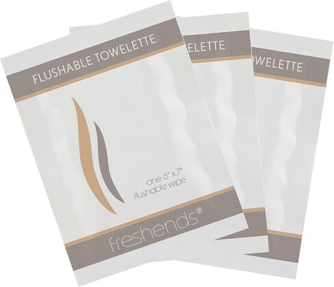 Luxurious Towelette Bundle Flushable Wipes for Adults - Flushable Wet Wipes, Personal Care Bathroom Wipes, Individually Packed Wet Tissues - Travel Wipes (100-Pack, Gray/Blue) in Saudi Arabia