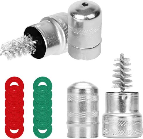 Battery Terminal Cleaner Kit, 2 Car Battery Post Terminal Brushes with 12 Anti-Corrosion Felt Washers, Cleaning Wire Brush Kit Universal Accessories for Truck RV Boat Batteries in Kuwait