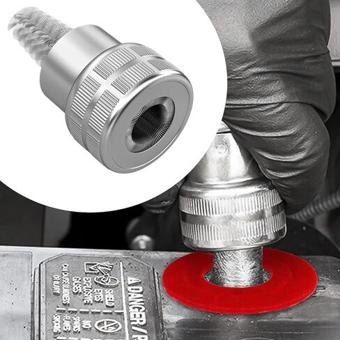 Battery Terminal Cleaner Kit, 2 Car Battery Post Terminal Brushes with 12 Anti-Corrosion Felt Washers, Cleaning Wire Brush Kit Universal Accessories for Truck RV Boat Batteries in Kuwait