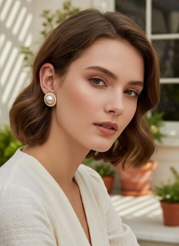 Red Statement Earrings for Women Vintage Big Heart Earring Set with Pearls and Gemstones Acrylic Fashion for a Glamorous Look in Kuwait