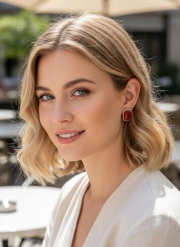 Red Statement Earrings for Women Vintage Big Heart Earring Set with Pearls and Gemstones Acrylic Fashion for a Glamorous Look in Kuwait