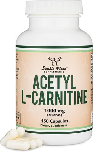 Acetyl L-Carnitine 1,000mg Per Serving, 150 Capsules (ALCAR for Brain Function Support, Memory, Attention, and Stamina) Acetyl L Carnitine That is Manufactured and Tested in The USA by Double Wood in Kuwait