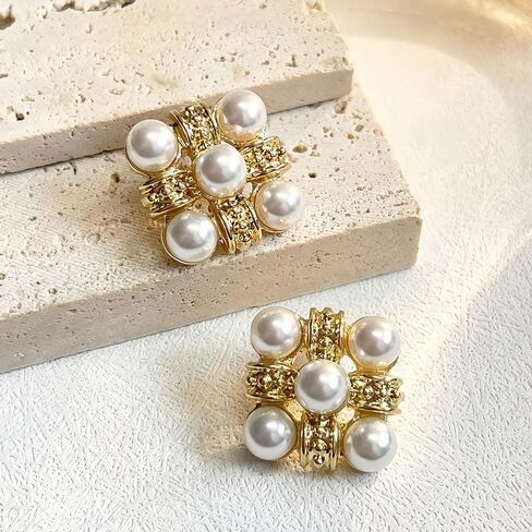 Vintage Square Imitation Pearl Earrings Elegant Earrings For Women, Perfect For Wedding, Party Or Evening Wear in Kuwait