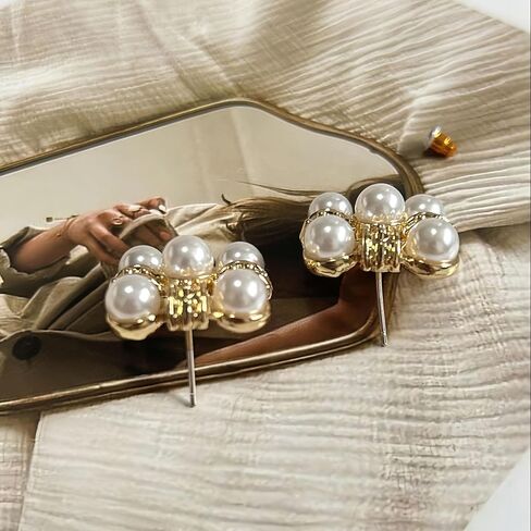 Vintage Square Imitation Pearl Earrings Elegant Earrings For Women, Perfect For Wedding, Party Or Evening Wear in Kuwait