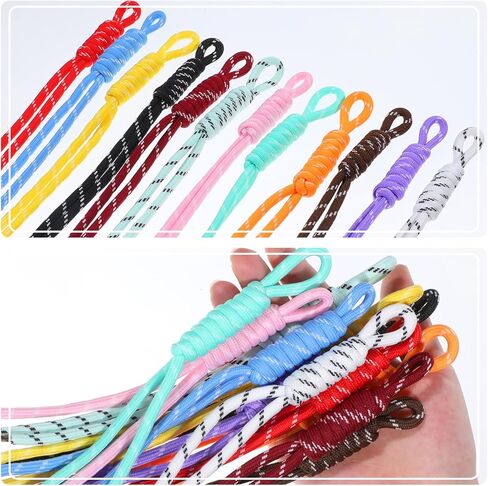 Colorful Paracord Keychain Bag Charm 12 Pcs Handmade Rope Charms DIY Paracord Rope Keychain Accessories for Handbag Backpack in Kuwait