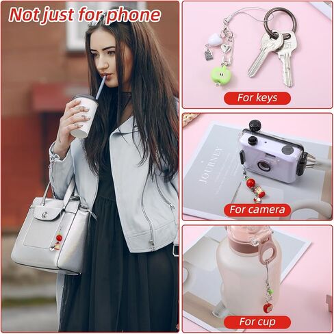 5 قطع من سلاسل مفاتيح التفاح للنساء لطيف باللون الأخضر/الأحمر على شكل فاكهة ساحرة، سلسلة مفاتيح جمالية Y2K سلاسل مفاتيح أنيقة لحقائب الظهر، ملحقات سلسلة المفاتيح للنساء in Kuwait