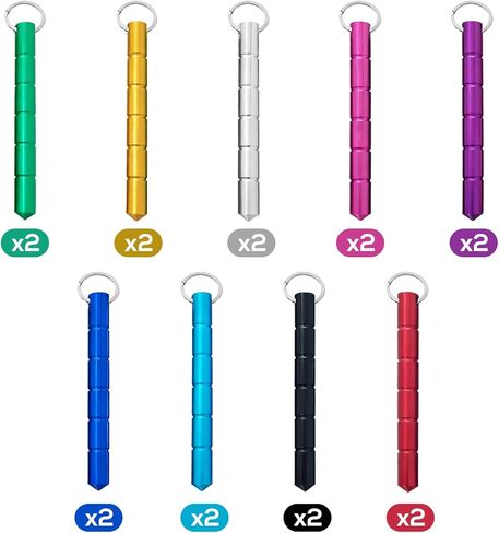 مجموعة سلاسل مفاتيح نسائية مكونة من 18 قطعة، حلقات مفاتيح مدببة من سبائك الألومنيوم بـ 9 ألوان، خفيفة الوزن 5.5 بوصة ملحقات سلسلة مفاتيح للاستخدام اليومي in Kuwait