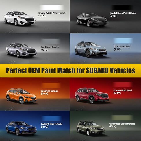 طلاء اللمسات النهائية باللون الرمادي الكاكي (PAF) المتوافق مع SUBARU، قلم طلاء السيارة المطابق تمامًا لمجموعة إزالة خدوش السيارة، حل سريع وسهل لرقائق السيارة والنكات in Kuwait