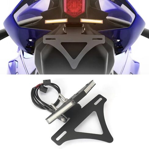Fit for YAMAHA YZF R1 2021-2025 Motorcycle Integrated License Plate Holder with LED Turn Signal Light Tail Tidy Modified Part Fender Eliminator Kit Rear Frame Tailstock Bracket in Kuwait
