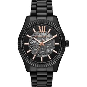 Michael Kors Men's Watch, Lexington Automatic Black Stainless Steel Watch for Men in Saudi Arabia